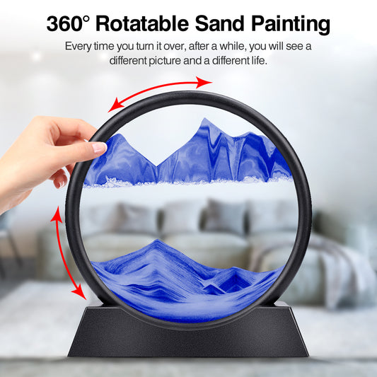 Deep Sea Sandscape Round Glass 3D Hourglass